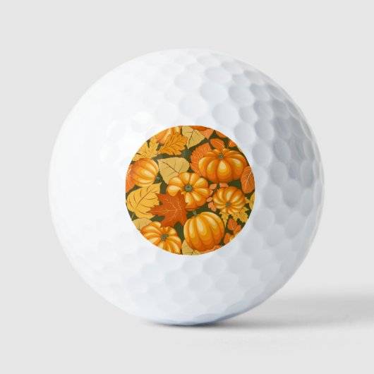 Herfst Seizoen Halloween Pompoenen Patroon Golfballen (Voorkant)