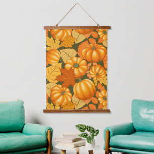 Herfst Seizoen Halloween Pompoenen Patroon Hangend Wandkleed