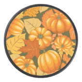 Herfst Seizoen Halloween Pompoenen Patroon Hockey Puck (Voorkant)