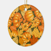 Herfst Seizoen Halloween Pompoenen Patroon Keramisch Ornament (Links)