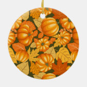 Herfst Seizoen Halloween Pompoenen Patroon Keramisch Ornament (Achterkant)