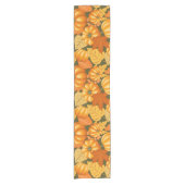 Herfst Seizoen Halloween Pompoenen Patroon Korte Tafelloper (Voorkant)