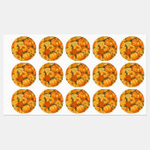 Herfst Seizoen Halloween Pompoenen Patroon Labels (Vel)