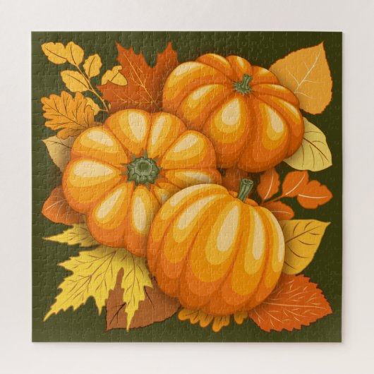 Herfst Seizoen Halloween Pompoenen Patroon Legpuzzel (Verticaal)