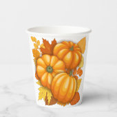 Herfst Seizoen Halloween Pompoenen Patroon Papieren Bekers (Achterkant)