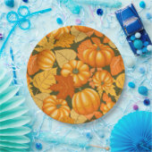 Herfst Seizoen Halloween Pompoenen Patroon Papieren Bordje (Feest)