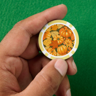 Herfst Seizoen Halloween Pompoenen Patroon Poker Chips