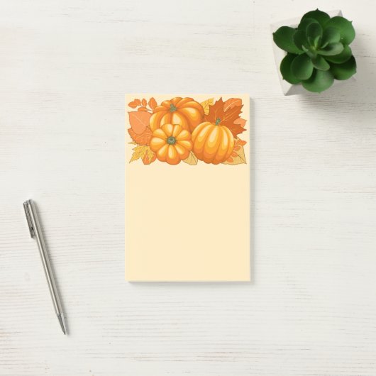 Herfst Seizoen Halloween Pompoenen Patroon Post-it® Notes (Kantoor)