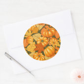 Herfst Seizoen Halloween Pompoenen Patroon Ronde Sticker (Envelop)