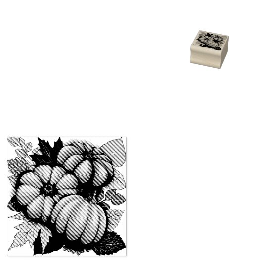 Herfst Seizoen Halloween Pompoenen Patroon Rubberstempel (Gestempeld)