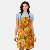 Herfst Seizoen Halloween Pompoenen Patroon Schort (Gedragen)