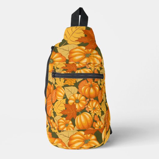 Herfst Seizoen Halloween Pompoenen Patroon Sling Bag (Voorkant)