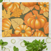 Herfst Seizoen Halloween Pompoenen Patroon Theedoek (Gevouwen)