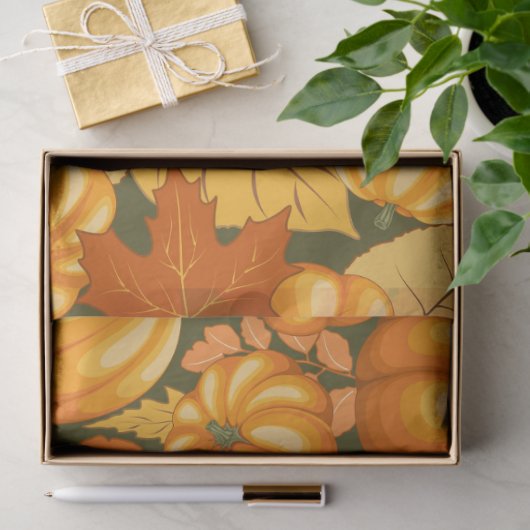 Herfst Seizoen Halloween Pompoenen Patroon Tissuepapier (Geschenk)