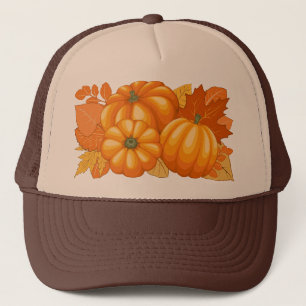 Herfst Seizoen Halloween Pompoenen Patroon Trucker Pet