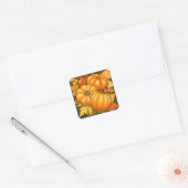 Herfst Seizoen Halloween Pompoenen Patroon Vierkante Sticker (Envelop)