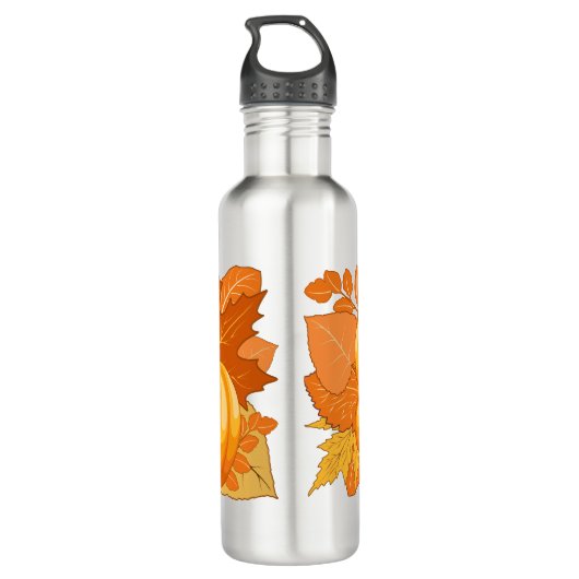 Herfst Seizoen Halloween Pompoenen Patroon Waterfles (Achterkant)