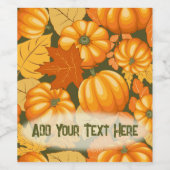 Herfst Seizoen Halloween Pompoenen Patroon Wijn Etiket (Enkel label)