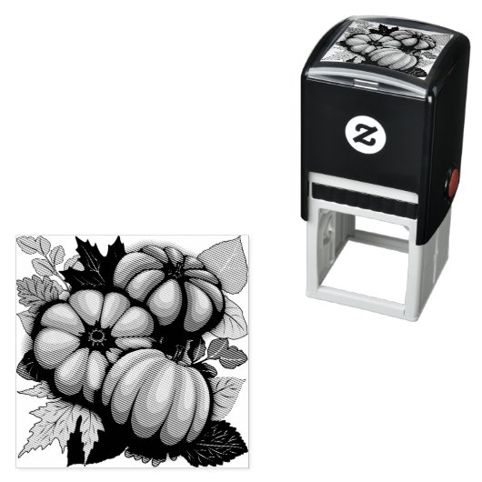 Herfst Seizoen Halloween Pompoenen Patroon Zelfinktende Stempel (In situ)