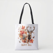 Herfst Seizoen Herten Sinaasappel Bladeren Tote Bag (Voorkant)