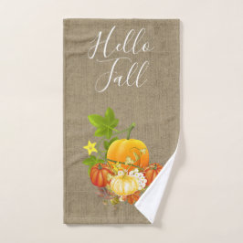 Herfst Seizoen Jute en Pompoenen Handdoek