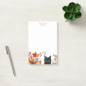Herfst seizoen laat zwarte kat gepersonaliseerd post-it® notes (Kantoor)