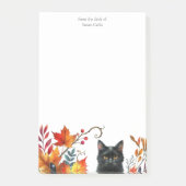 Herfst seizoen laat zwarte kat gepersonaliseerd post-it® notes (Voorkant)