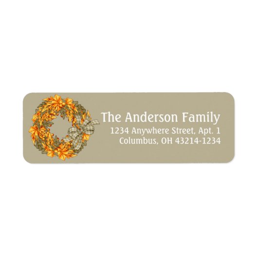 Herfst Seizoen met ontwerp 7 Retouradreslabels Etiket (Voorkant)