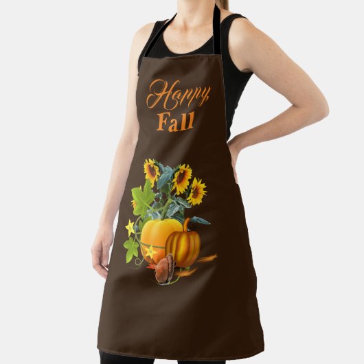 Herfst Seizoen met pompoen en zonnebloemen Brown Schort (Insitu)