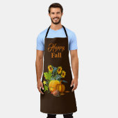 Herfst Seizoen met pompoen en zonnebloemen Brown Schort (Gedragen)