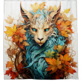 Herfst seizoen mystiek wezen douchegordijn (Voorkant)