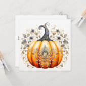 Herfst Seizoen Oogst Halloween Pompoen Kaart (Voorkant / Achterkant in situ)