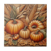 Herfst seizoen Oogst Pompoen en maïs Tegeltje (Voorkant)