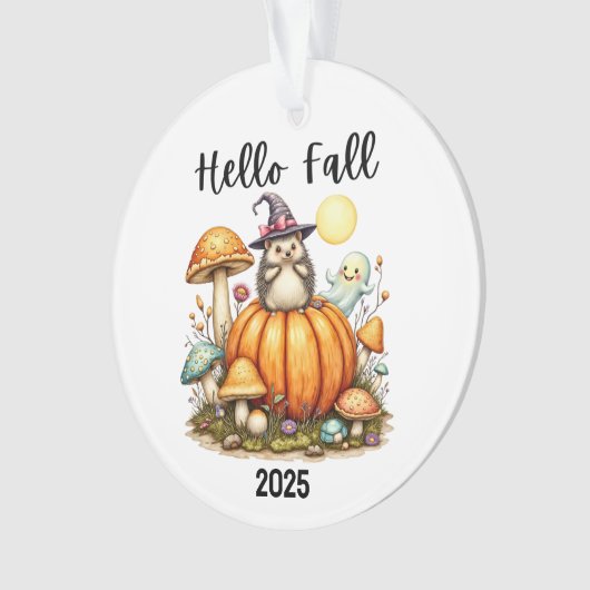 Herfst Seizoen Ornament Aangepaste Datum Halloween (voorkant)