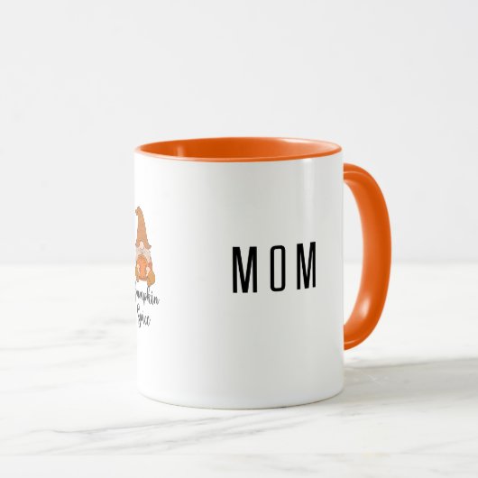 Herfst Seizoen 'Peace Love en Pumpkin Spice' Gnome Mok (Voorkant rechts)