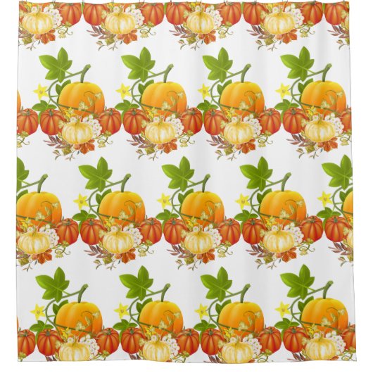 Herfst seizoen pompoen patroon douchegordijn (Voorkant)