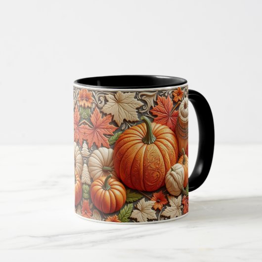 Herfst Seizoen Pompoenen Keramische Koffie Mok (Voorkant rechts)