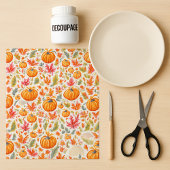 Herfst seizoen pompoenen verlaat ambacht tissuepapier