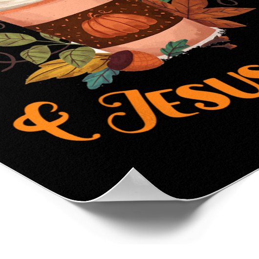 Herfst seizoen Schattigee pompoen specerij en Jesu Poster (Hoek)