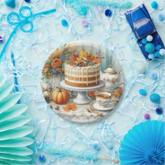 Herfst Seizoen Verjaardag Tea Party Papieren Bordje (Feest)
