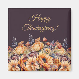 Herfst Seizoen-Waterverf Herfst Bloemen-Paarse Magneet