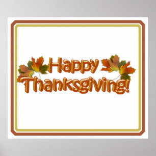 Herfst Seizoenen Best Happy Thanksgiving Text Poster