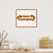 Herfst Seizoenen Best Happy Thanksgiving Text Poster (Keuken)