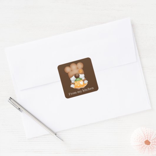 Herfst Seizoensbaken thuis Vierkante Sticker (Envelop)