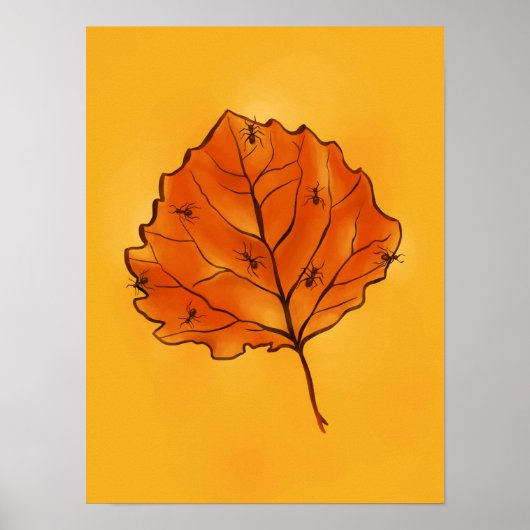 Herfst seizoensbladerkunst natuur minnaar poster (Voorkant)