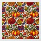 Herfst Seizoensgebonden, pompoenen, bloemen / roes Raamsticker (Vel)