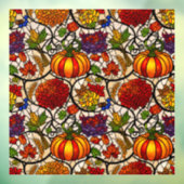 Herfst Seizoensgebonden, pompoenen, bloemen / roes Raamsticker (Vel 3)