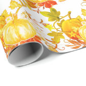 Herfst Seizoensgebonden pompoenpatroonvlot of cade Cadeaupapier (Rol Hoek)