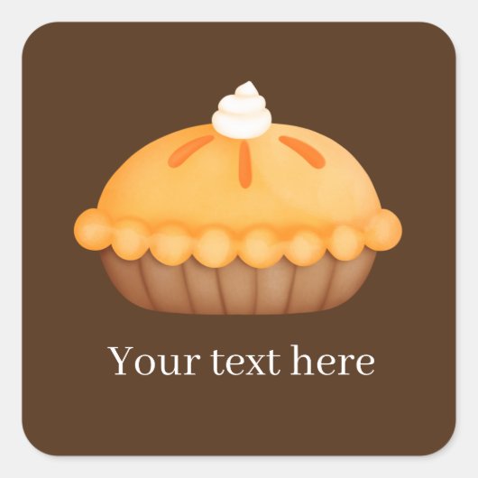 Herfst Seizoensgebonden pompoentaart tekst toevoeg Vierkante Sticker (Voorkant)