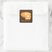 Herfst Seizoensgebonden pompoentaart tekst toevoeg Vierkante Sticker (Tas)